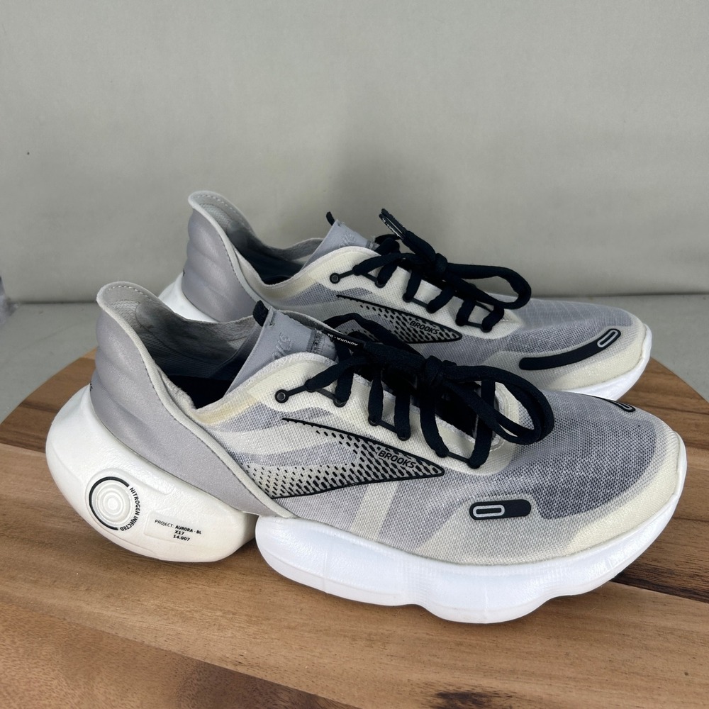 Brooks Aurora BL Womens Running Shoes White Grey Black 1203541B108 Size 11 B